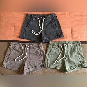 COPY - AE denim Tom girl shorts. All size 4. Dark gray, green & light …